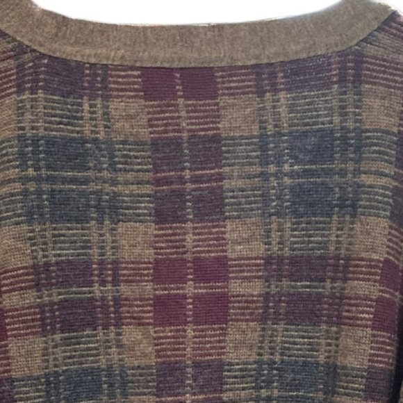 Vintage Maglificio Florence Merino Wool Plaid Cardigan Sweater - Picture 8 of 14
